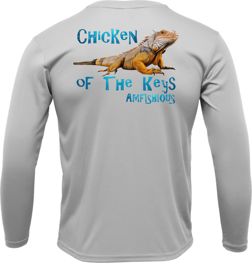 AMFISHIOUS - UPF 50 - Men's - Long Sleeve - Silver - Chicken of The Keys