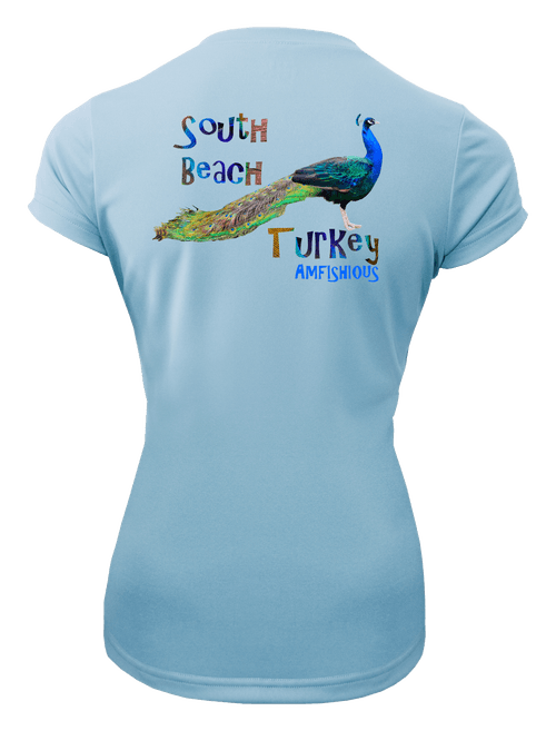 AMFISHIOUS - UPF 50 - Women's - Short Sleeve - Ice Blue - South Beach Turkey