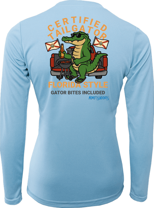 AMFISHIOUS - UPF 50 - Women's - Long Sleeve - Ice Blue - Certified TailGator