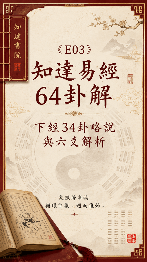 特價優惠《E03知達易經64卦解》下經34卦略說與六爻解析(附贈課程影片)