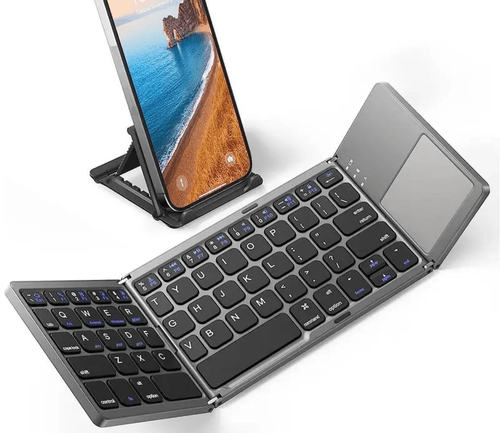 Foldable Bluetooth Keyboard with Touchpad, Portable for Phone Tablet Laptop