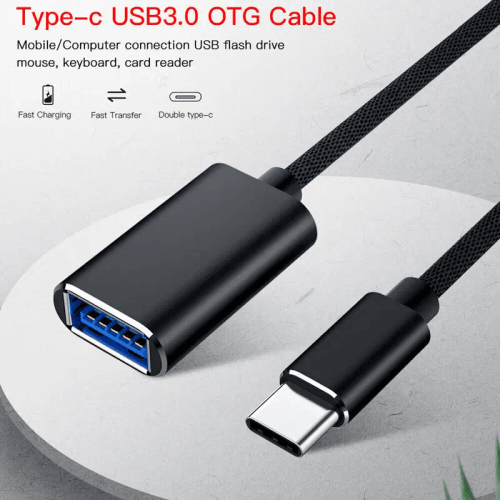 2Pcs USB‑C to USB 3.0 OTG Adapter Cable, Braided Type‑C OTG Converter