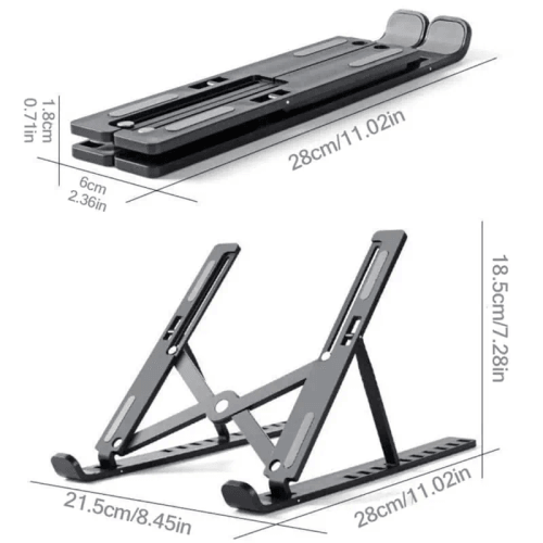Foldable Height‑Adjustable Portable Heat‑Dissipating Bracket for Desktop Computers and Tablets