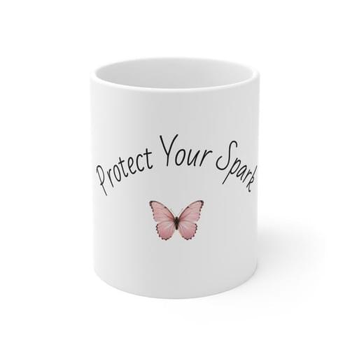 Protect Your Sparkle Mug | Pink Butterfly Inspirational Coffee Cup