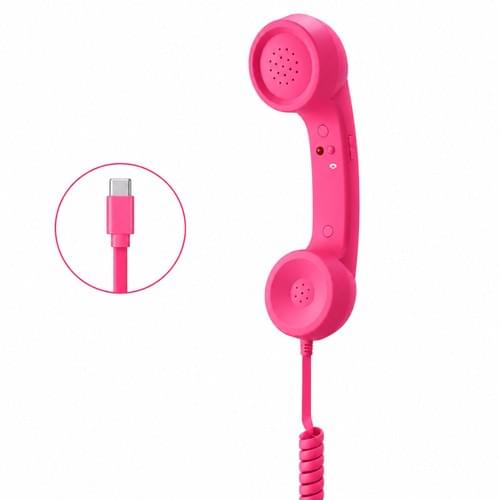 569 USB Type-C Retro Phone Handset Fuchsia