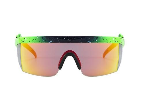 One Piece Sunglasses Lightning Shape Temples Outdoor Sports Cycling Glasses