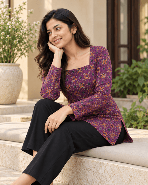 Purple Motif Tunic