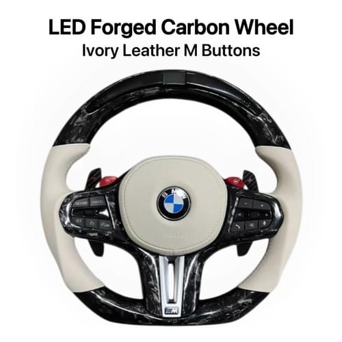High Quality BMW LED Sport Steering Wheel with Carbon Fibre in Genuine Leather