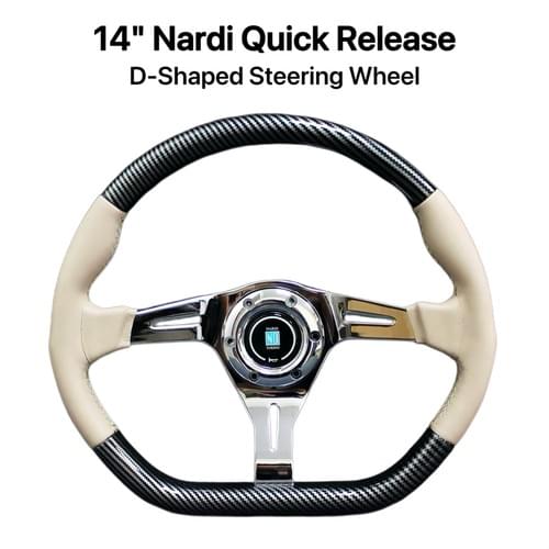 Nardi 14" D-Shaped Steering Wheel 6-Bolt | Quick Release & Base Hub
