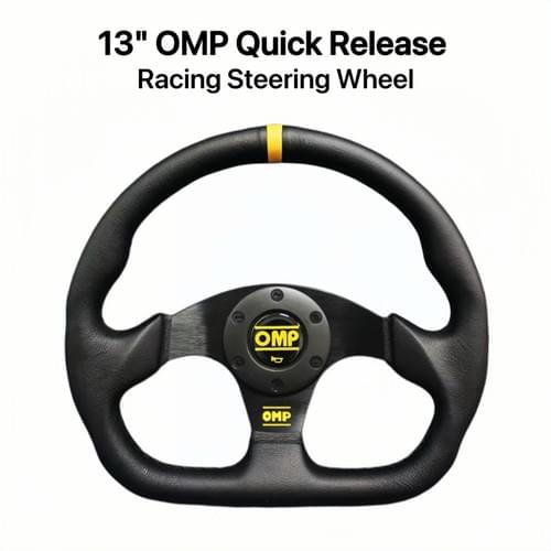OMP 13" D-Shaped Racing Steering Wheel 6-Bolt | Quick Release & Base Hub
