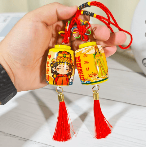 Light-Up Chinese Lantern Pendant Keychain with Red Tassel – Custom Souvenir Gift