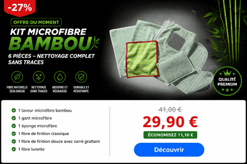 OFFRE DU MOMENT – KIT microfibre BAMBOU ™