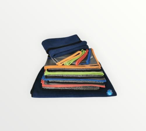 Lot de 14 pièces carbonfaser "2 chiffons cuisine+ 8 chiffons finition+ 4 lavettes carbone"