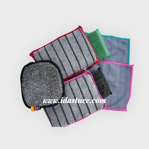 Ensemble de 5 éponges mélangées et 2 fibres pour vos lunettes