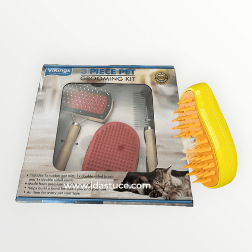 Pack DUO PETSPA™ : Brosse Vapeur + Kit 3-en-1 – Le Soin Complet pour Chiens & Chats