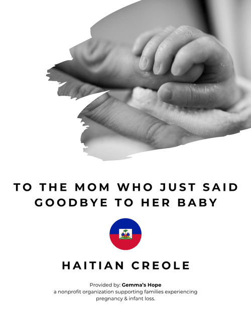 HAITIAN CREOLE Bereavement Resources + Support for Families | Digital Download, Ready to Print