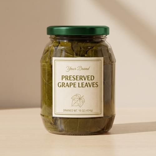 Canned grape leaves in brine