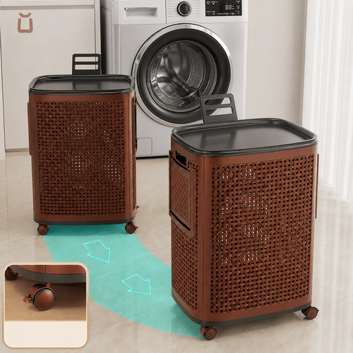 BQER-178 | Plastic Rattan-Look Laundry Hamper