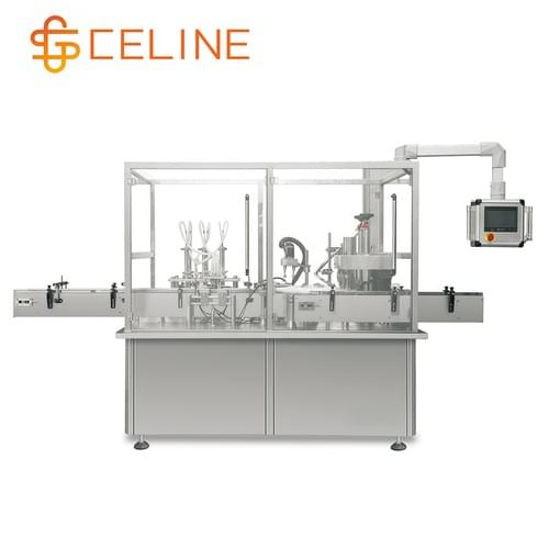 Automatic Liquid Bottle Filling Stoppering Capping Machine