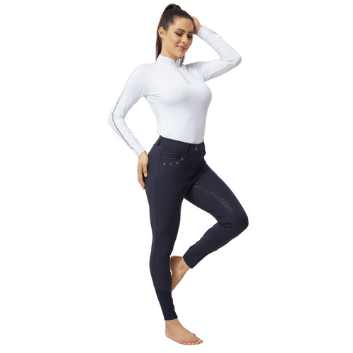 High Quality Equestrian Pants Four Way Stretch Fabric Full Seat Silicone Breeches With Diamonds