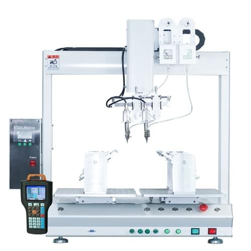 Automatic Desktop Soldering Equipment Double Solder Head Double Station Auto IC PCB Soldering Machin