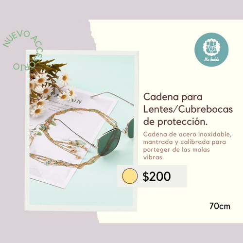 Cadena para Lentes/Cubrebocas de protección.