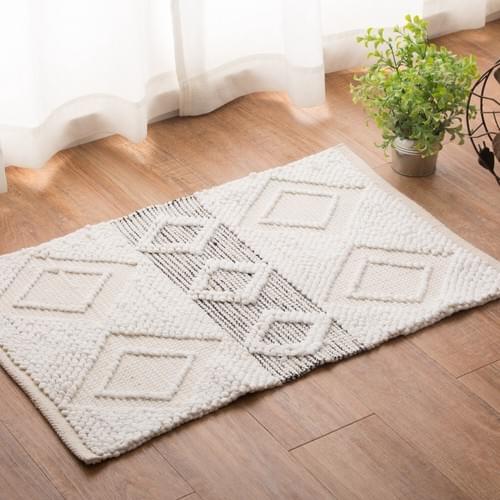 手工製波希米亞100%純棉地墊玄關50x80cm-印度棉