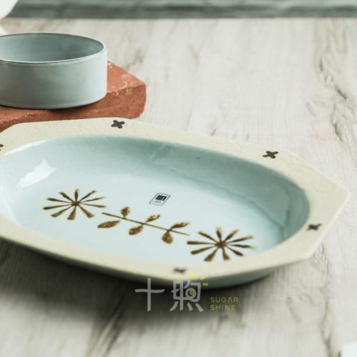 瀬戸焼手感花卉深皿日本製 食器器皿瀨戶燒