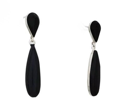 2 részes fekete köves bedugós fülbevaló (Cikkszám:47891)