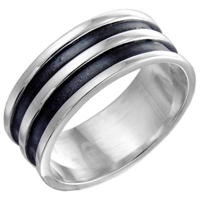 2 csíkos antikolt karikagyűrű (Cikkszám: 47709)