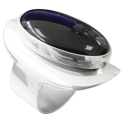 Fekete ovál köves gyűrű