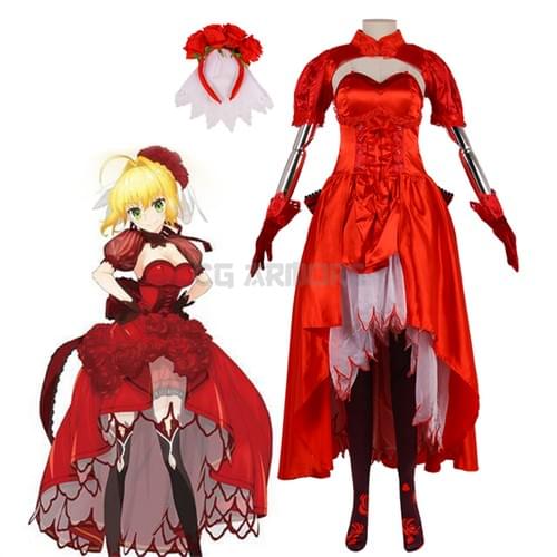 Fate Grand Order Red Saber Tyrant My King Fgo Nero Cosplay Costume
