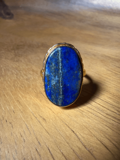 Handmade Lapis Lazuli Statement Ring – Size 10.5