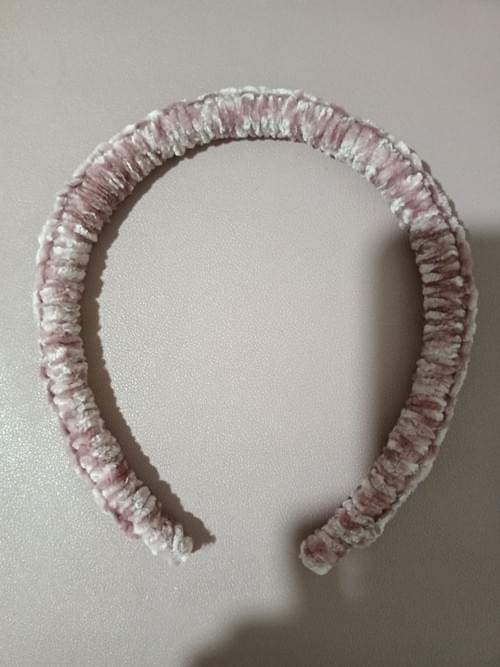 Velvet Crochet Hairband in Pink Hue
