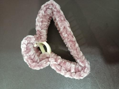 Velvet Crochet Hair Claw in Pink Hue