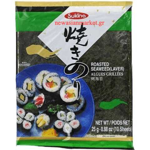 Sukina - Φύκι Nori Ψημένο (Yaki Sushi Nori) 25γρ Κωδικός: DRI0058