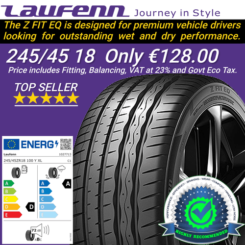 LAUFENN By Hankook. Z-FIT EQ - Premium Sport and Performance Tyre. GREAT PRICE!