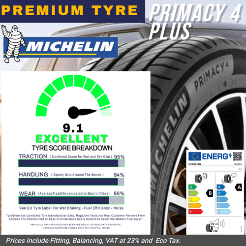 MICHELIN PRIMACY 4+ - Extra long lasting mileage - Safety - Comfort