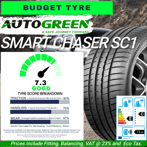 AUTOGREEN Smart Chaser-SC1| For Comfort, Responsive Steering, Low Noise - 13" > 17" SIZES