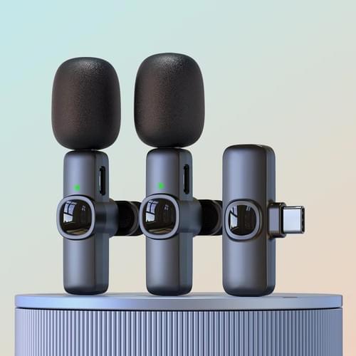 2.4GHz wireless lavalier microphone with charging case, suitable for Vlog interview wireless microph