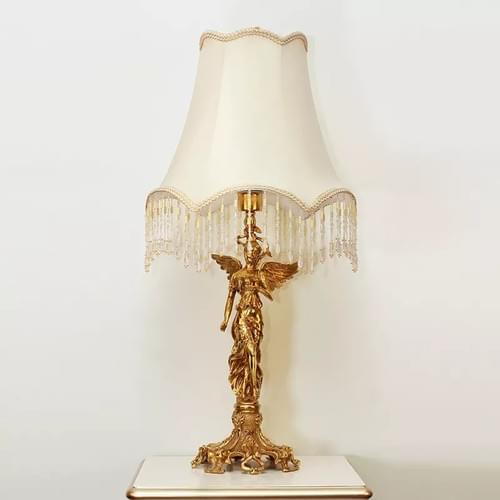 Luxury French Style Brass Table Lamp for Master Bedroom