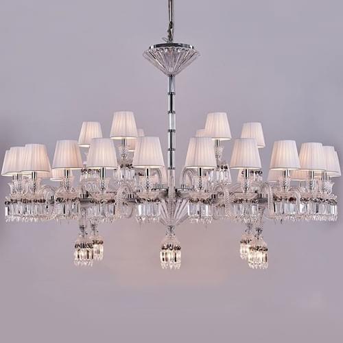 Short 36-Light Baccarat-Inspired Chandelier for Low Ceilings