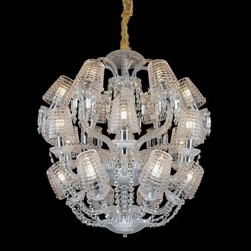 Baccarat Inspired Le Roi Soleil Globe Chandelier 18 Light