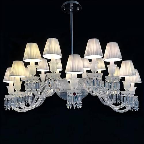 Ellipse-Inspired 16-Light Crystal Chandelier for Dining