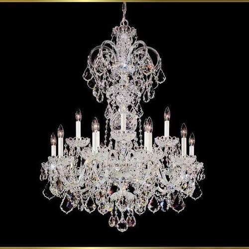 15-Light Bohemian Chandelier in Chrome for Small Rooms