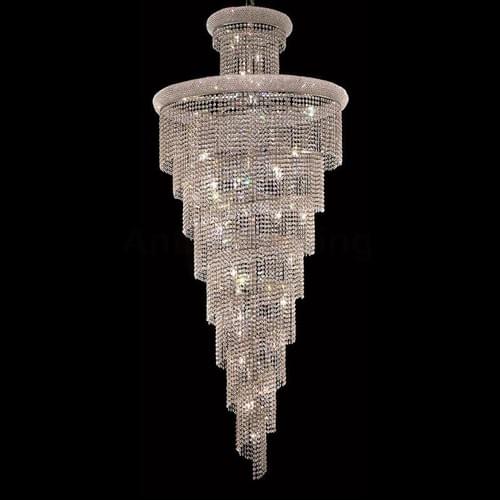 40 Inch Large Spiral Empire Crystal Chandelier for Stairwells