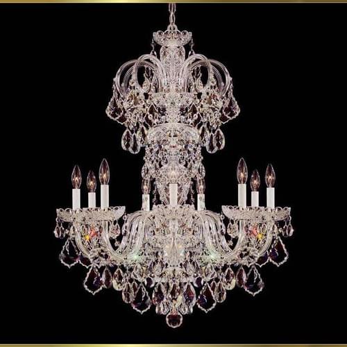 8-Light Bohemian Glass Chandelier with Clear Crystal