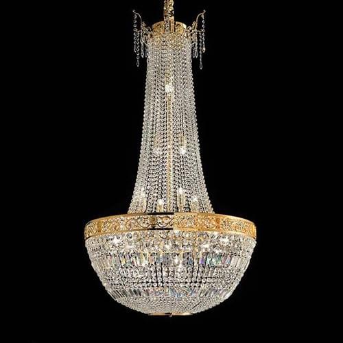 30" Vintage Small Gold Empire Chandelier for Villas