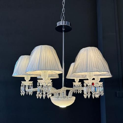 Small 6-Light Tourbillon-Inspired Crystal Chandelier