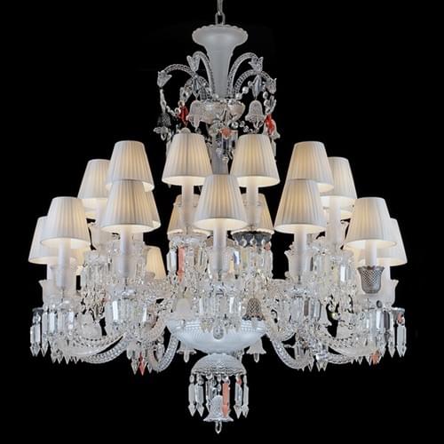 24-Light Baccarat-Style Crystal Ceiling Lamp for Living Room